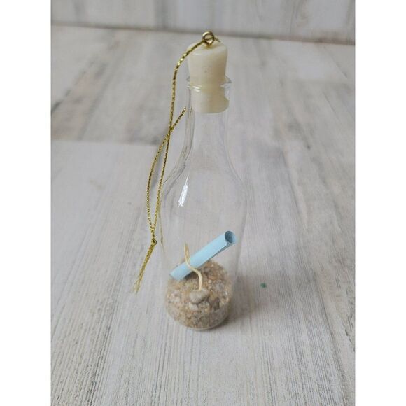 Message bottle sand beach shell ornament Xmas decor - Picture 1 of 5
